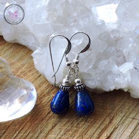 Lapis Lazuli & Silver Drop Earrings